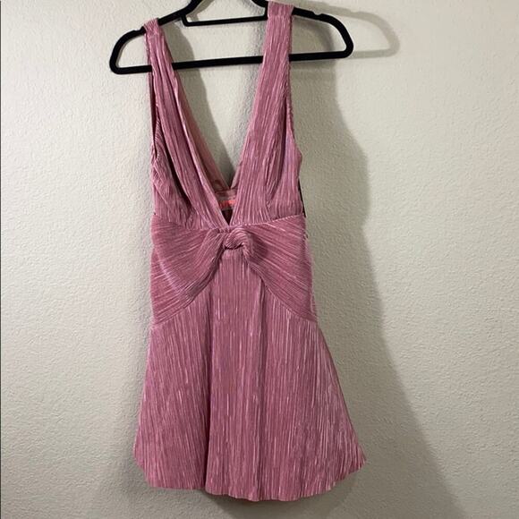 Free People Twist & Shout Plunging Mini Dress - Picture 2 of 12